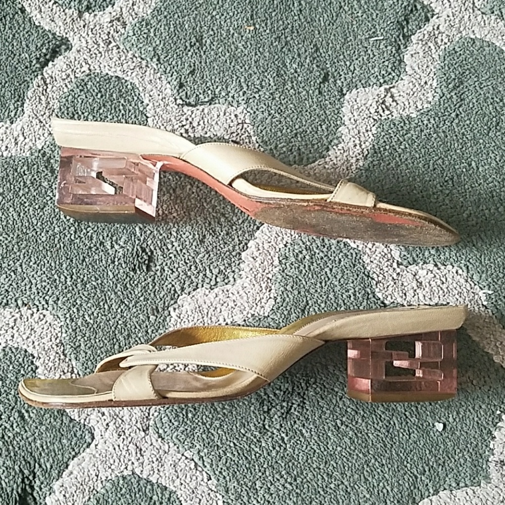 FENDI Signtaure Logo Sandals Sz 39/9